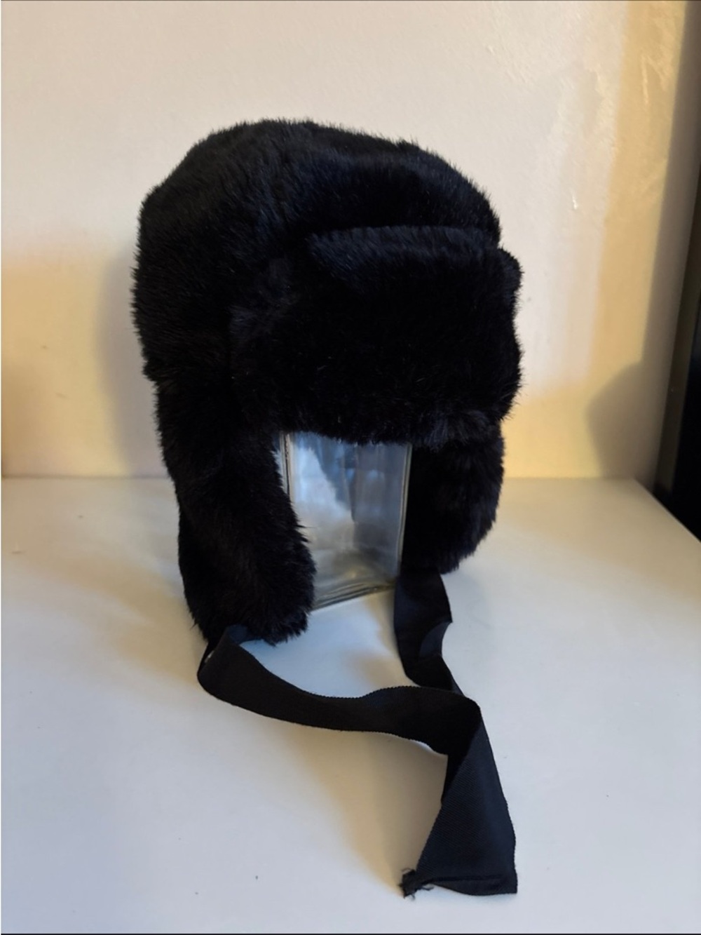 Black Faux Fur Trapper Hat juicy couture large